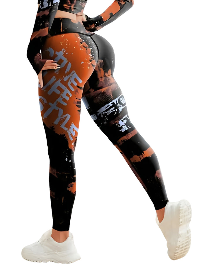 Neon Pulse Leggings - Orange