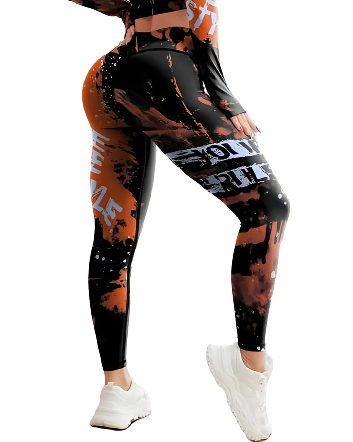 Neon Pulse Leggings - Orange
