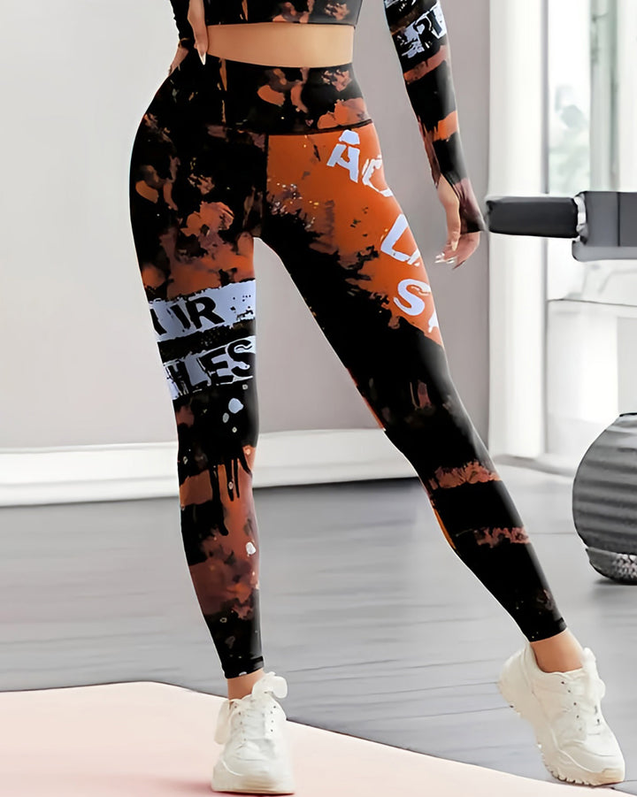 Neon Pulse Leggings - Orange