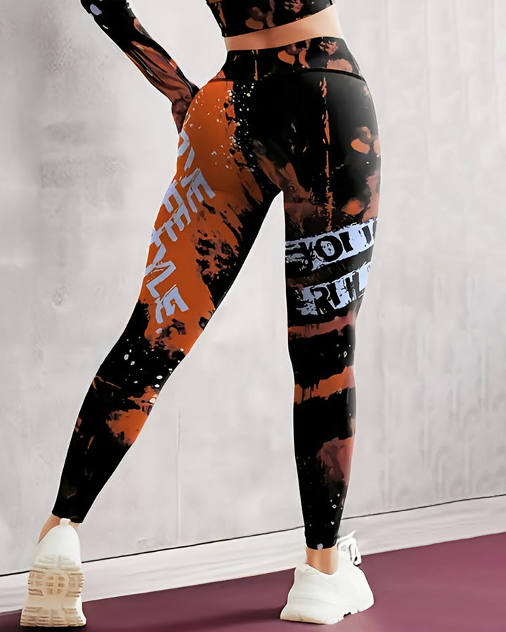 Neon Pulse Leggings - Orange