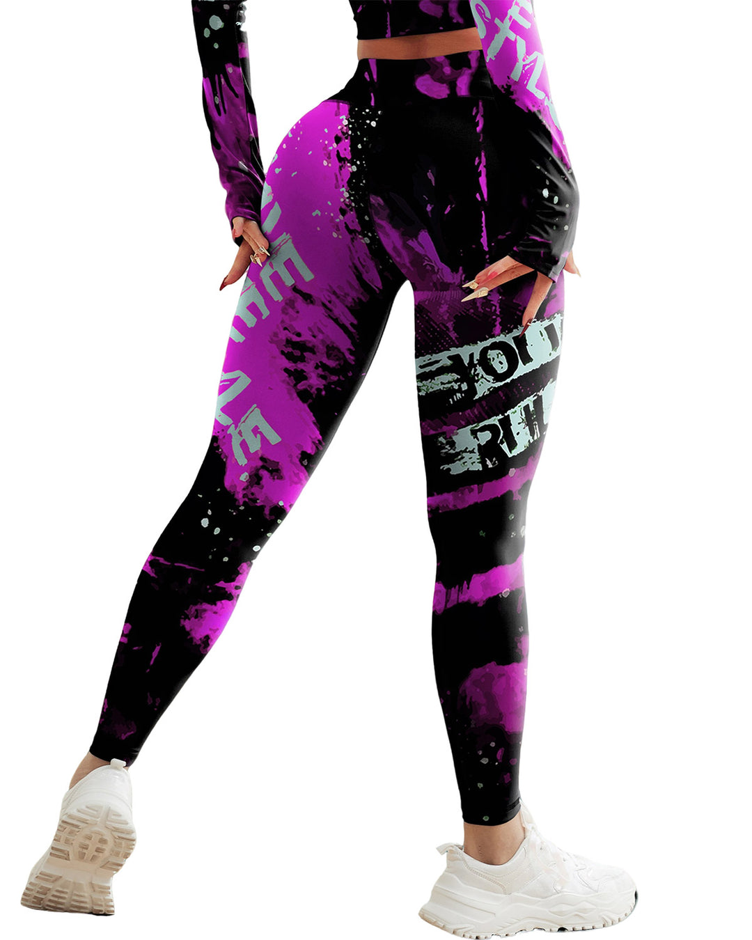 Neon Pulse Leggings - Purple