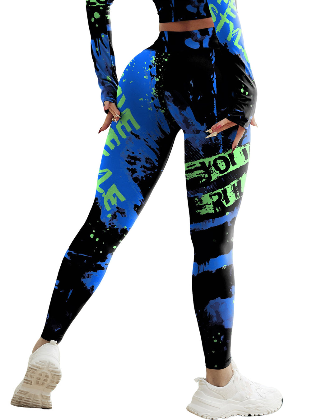 Neon Pulse Leggings - Royal Blue