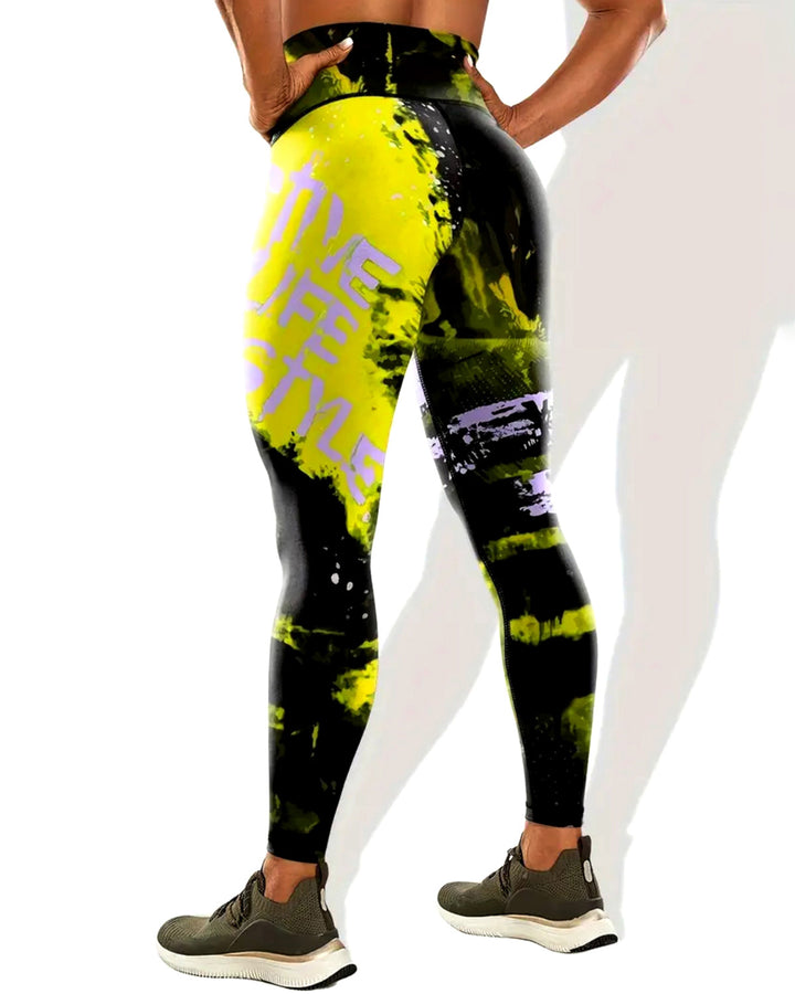 Neon Pulse Leggings - Yellow