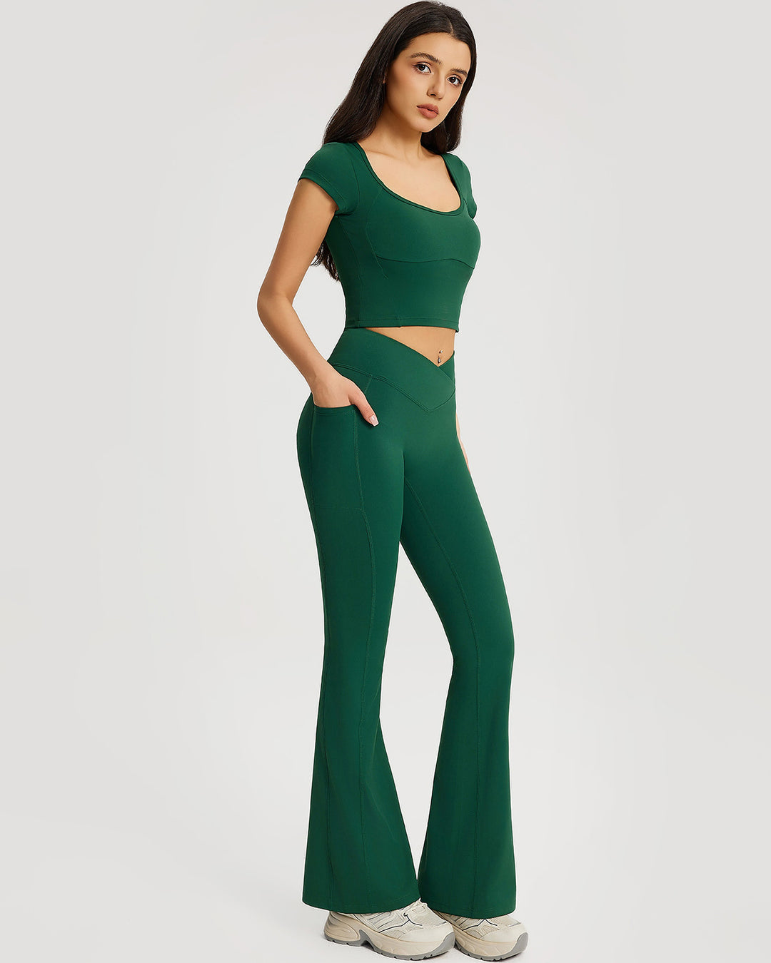 Neriah Flare Leggings - Green