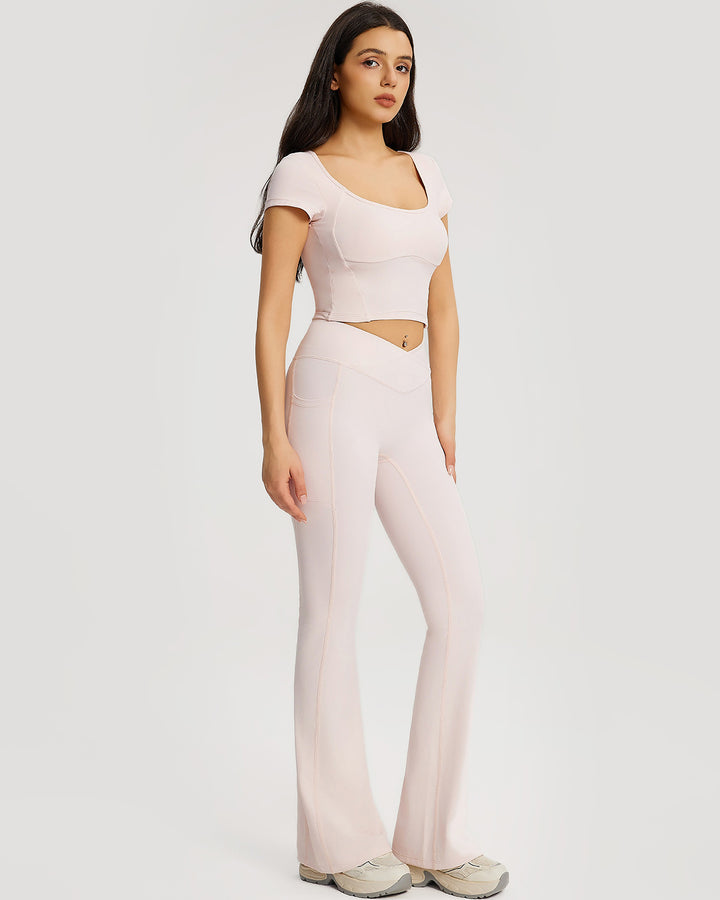 Neriah Flare Leggings - Pink