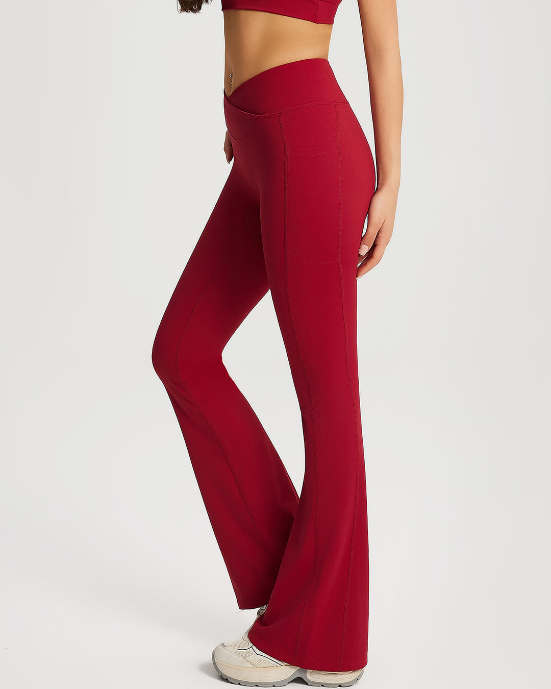 Neriah Flare Leggings - Red