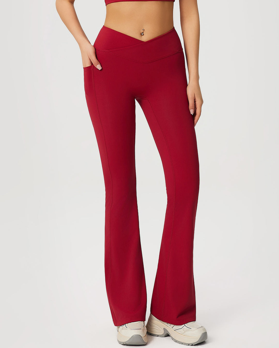 Neriah Flare Leggings - Red