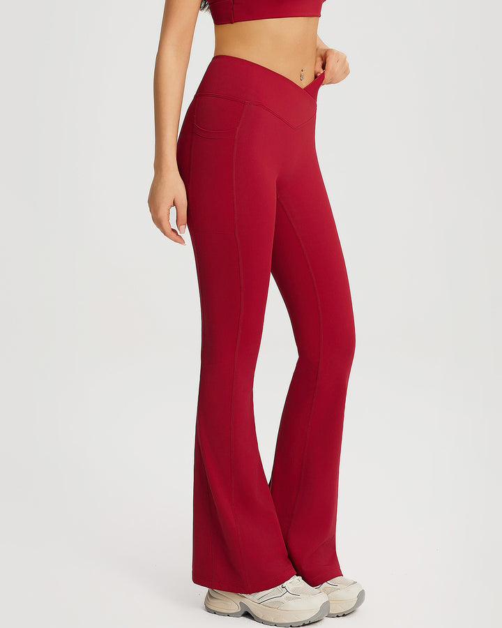 Neriah Flare Leggings - Red