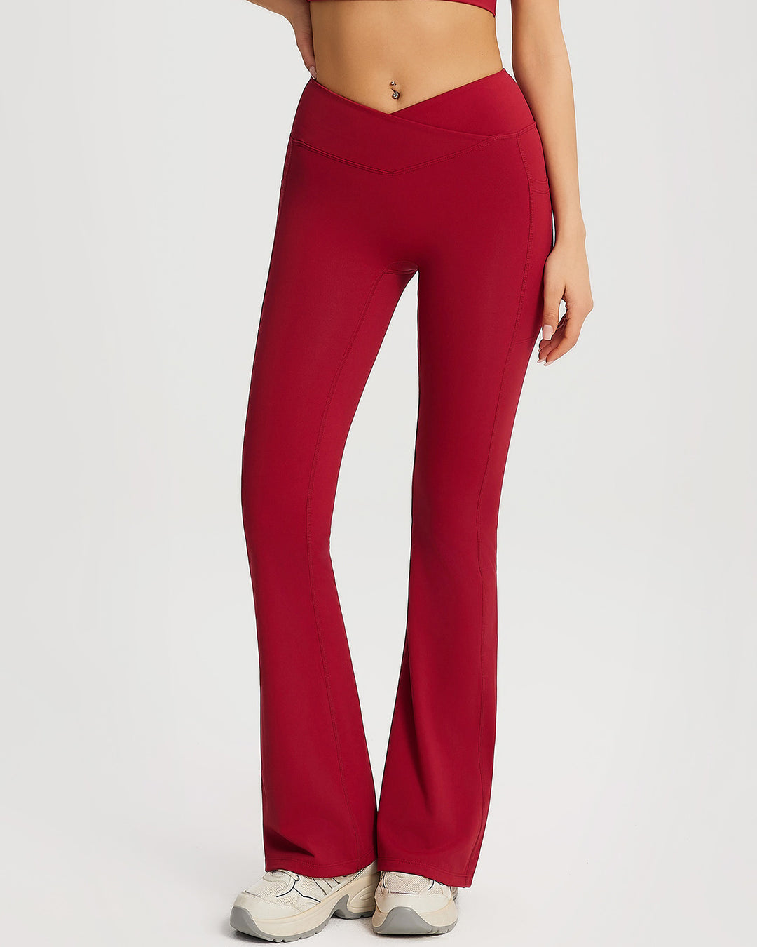 Neriah Flare Leggings - Red