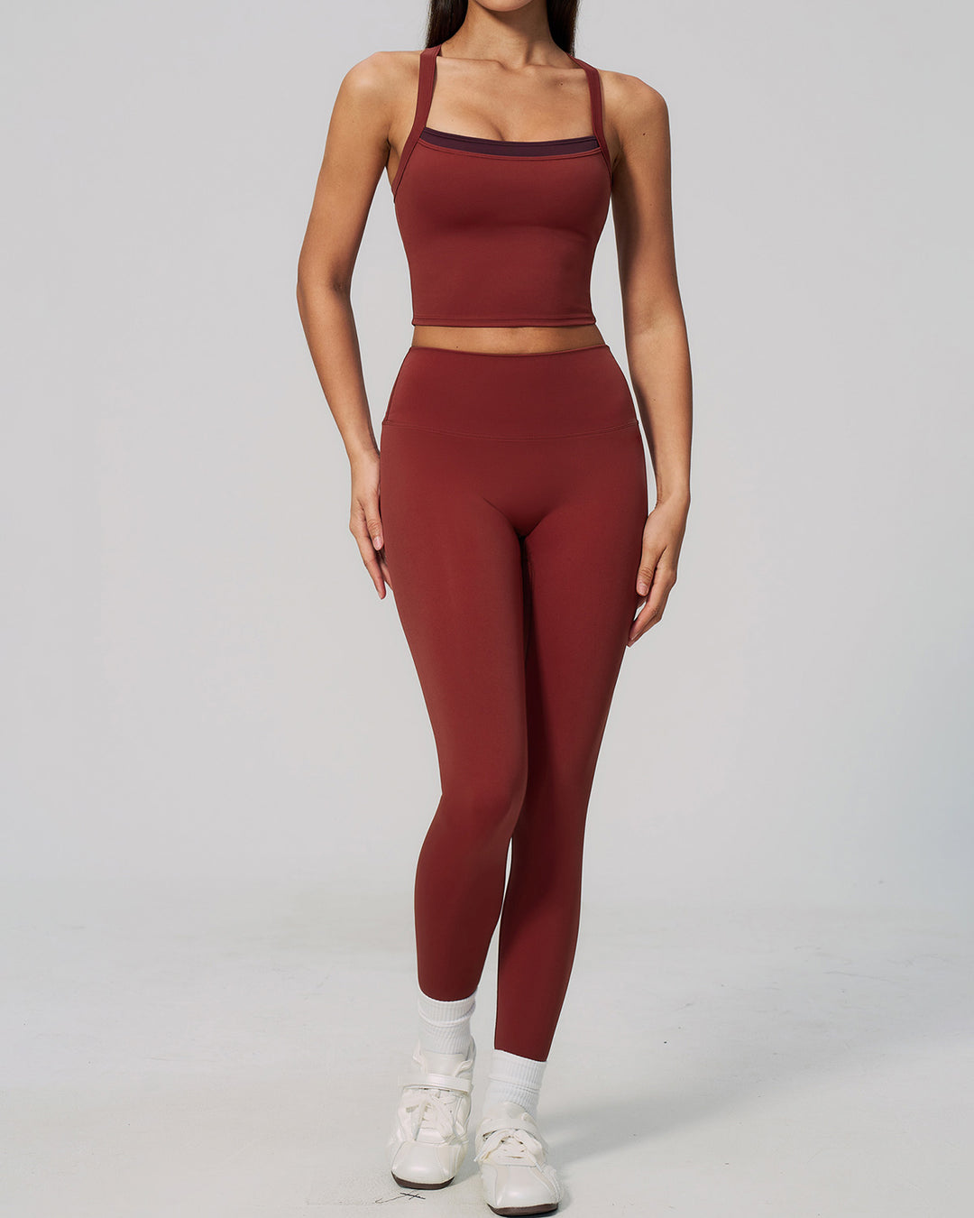 Nixie Crop Top - Brick Red