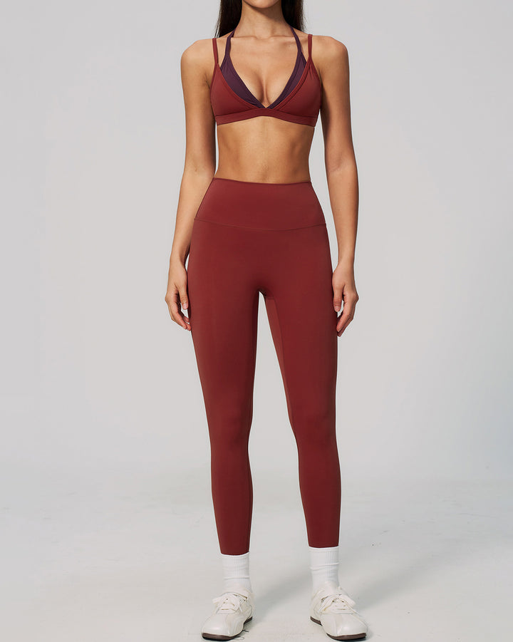 Nixie Sports Bra - Brick Red