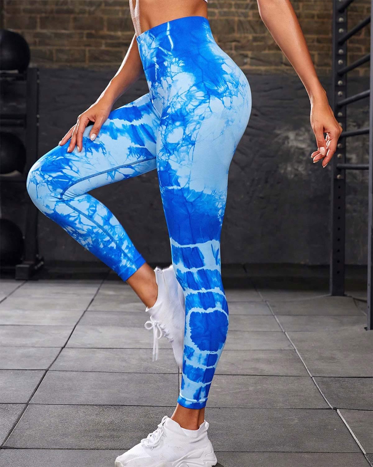 Ophelia Tie-Dye Scrunch Leggings - Blue