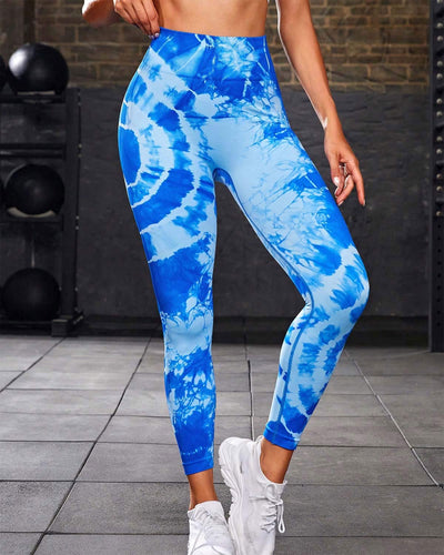 Ophelia Tie-Dye Scrunch Leggings - Blue