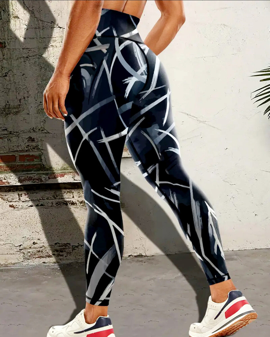 Phantom Strokes Leggings - Midnight Navy