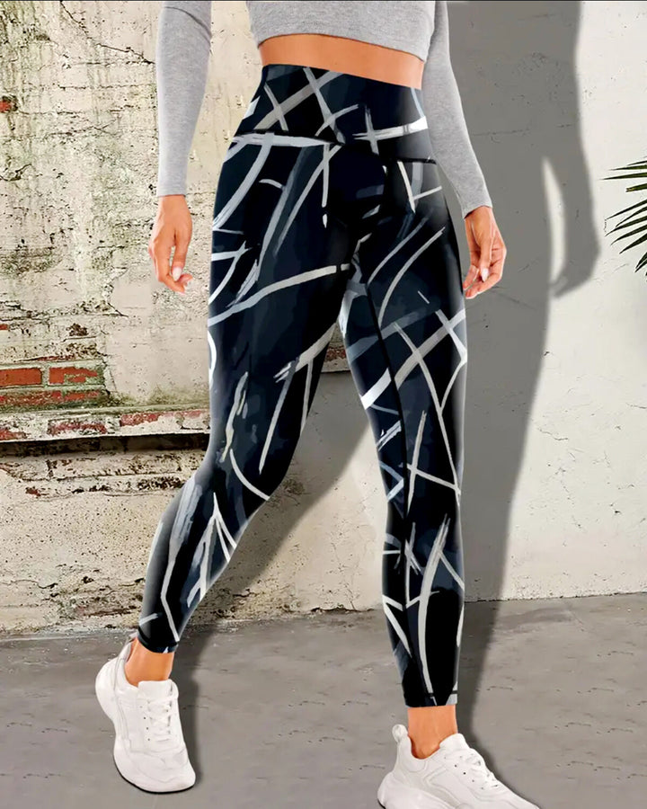 Phantom Strokes Leggings - Midnight Navy