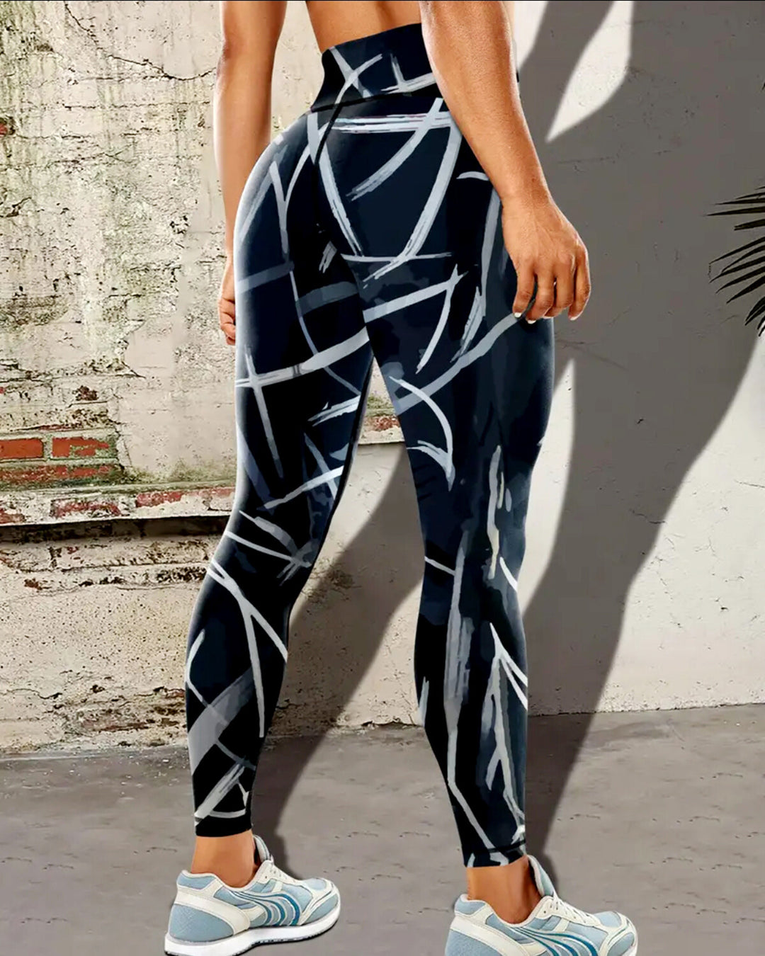 Phantom Strokes Leggings - Midnight Navy