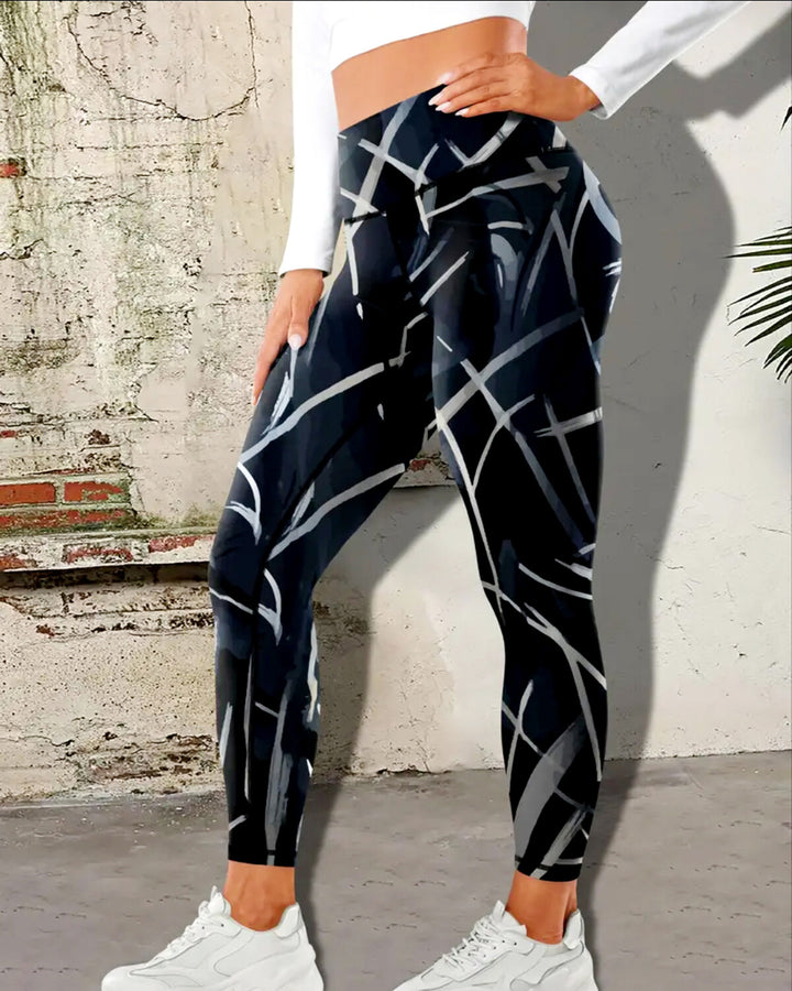 Phantom Strokes Leggings - Midnight Navy