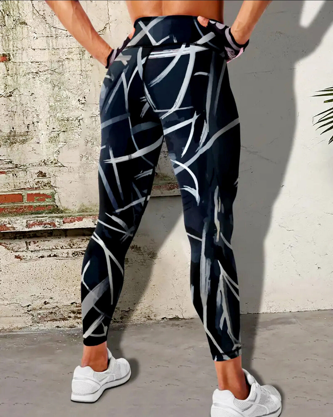 Phantom Strokes Leggings - Midnight Navy