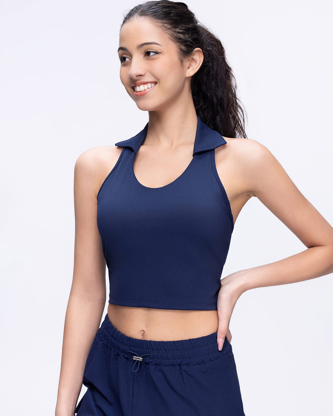 Phoebe Crop Top - Navy