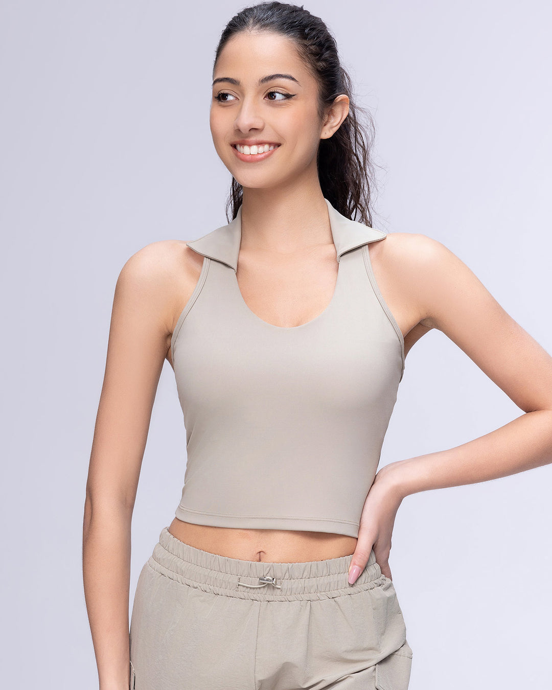 Phoebe Crop Top - Khaki