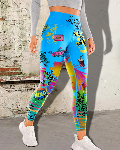 Retro Crush Leggings - Blue