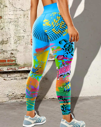 Retro Crush Leggings - Blue