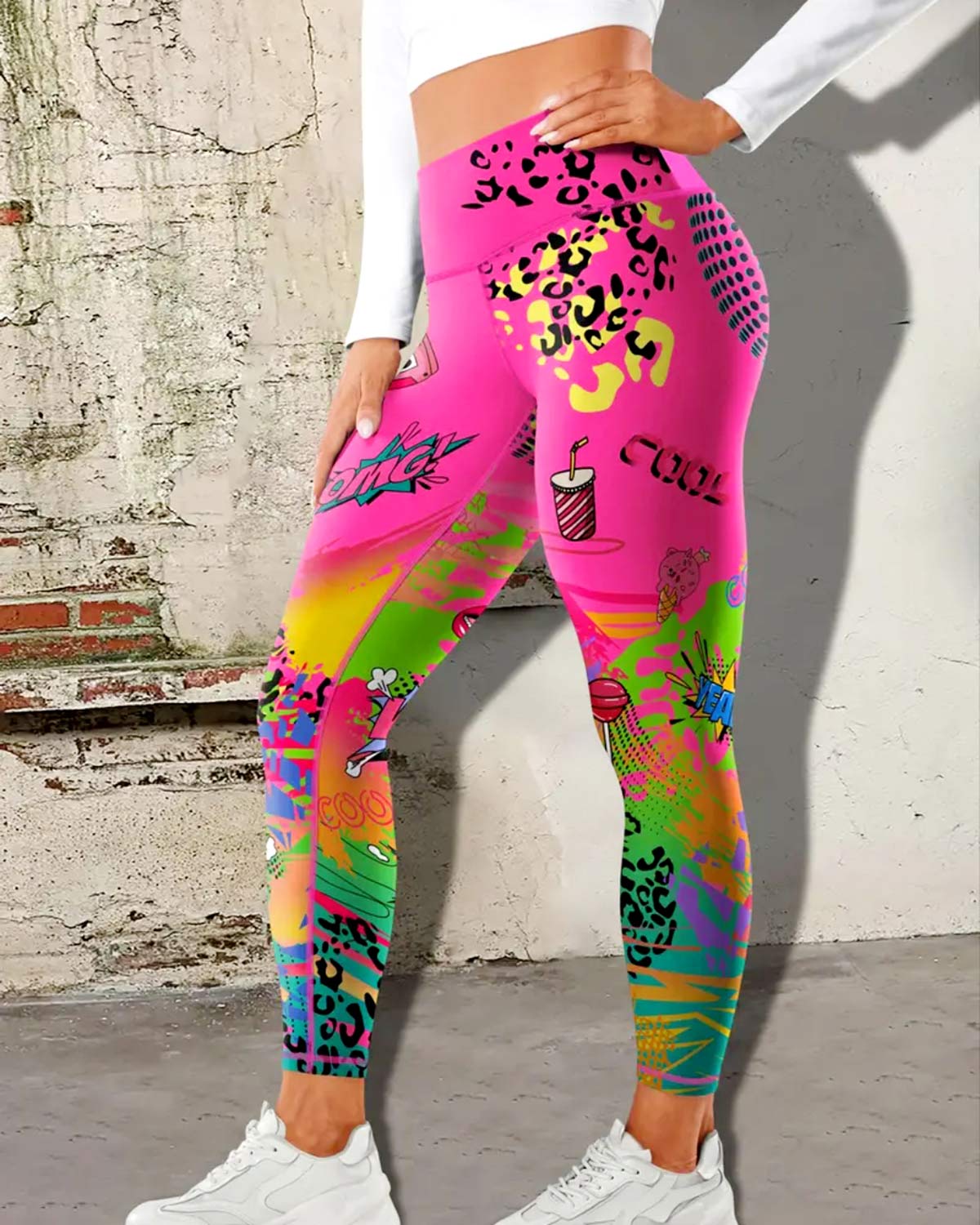 Retro Crush Leggings - Pink