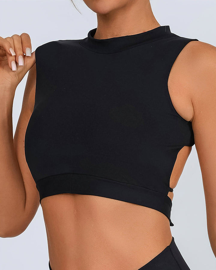 Rhea Crop Top - Black