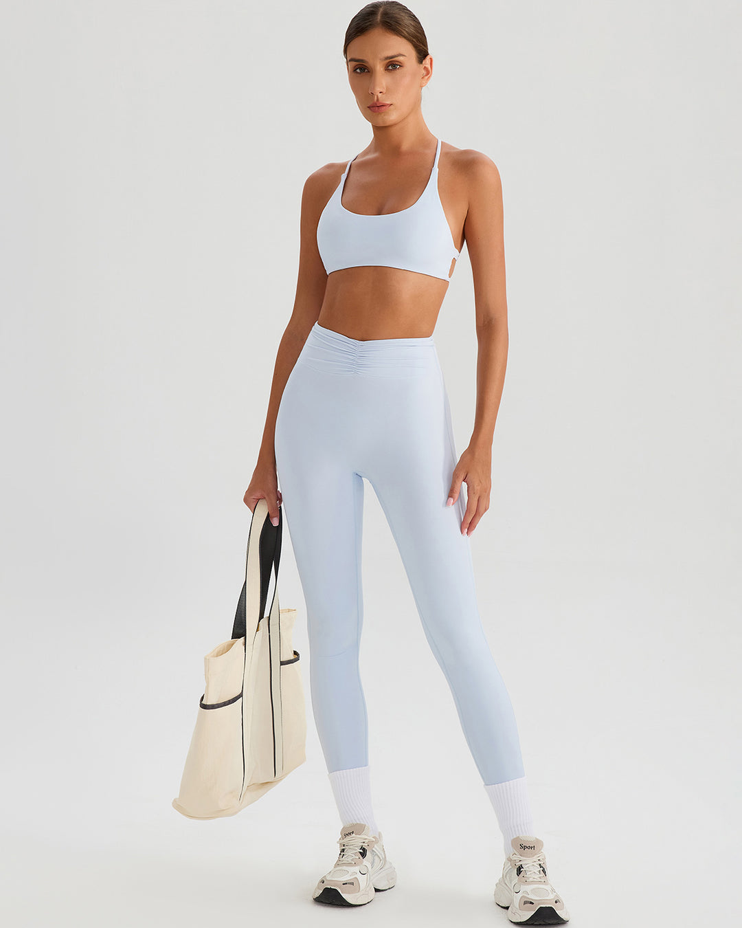 Riven Seamless Leggings - Powder Blue