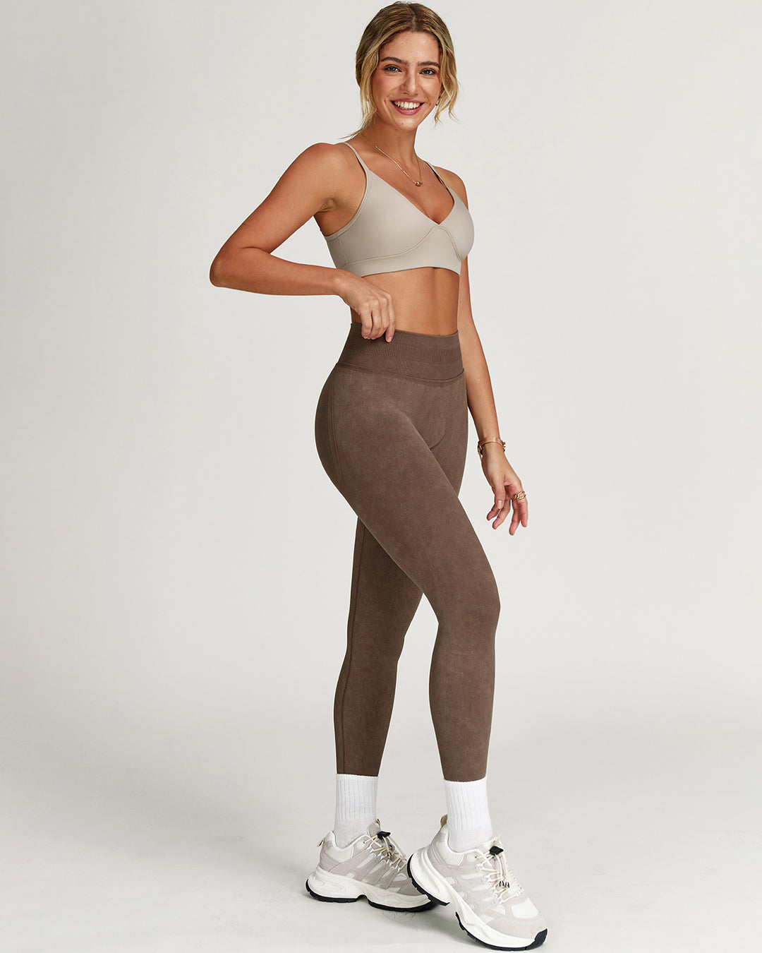 Roselyn Seamless Leggings - Brown