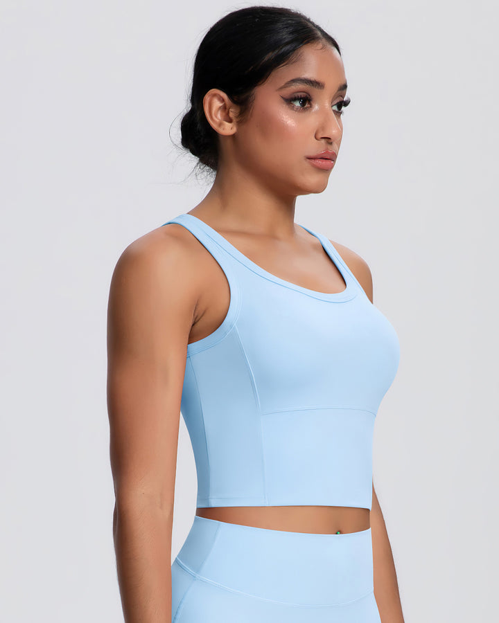 Rowan Crop Top - Sky Blue