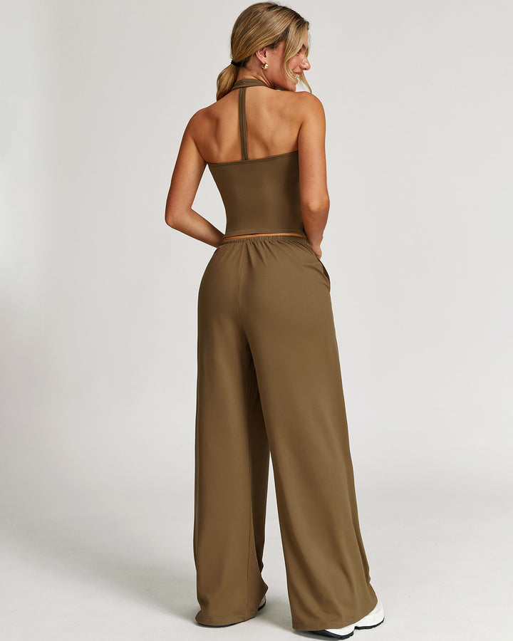 Rowena Crop Top - Brown