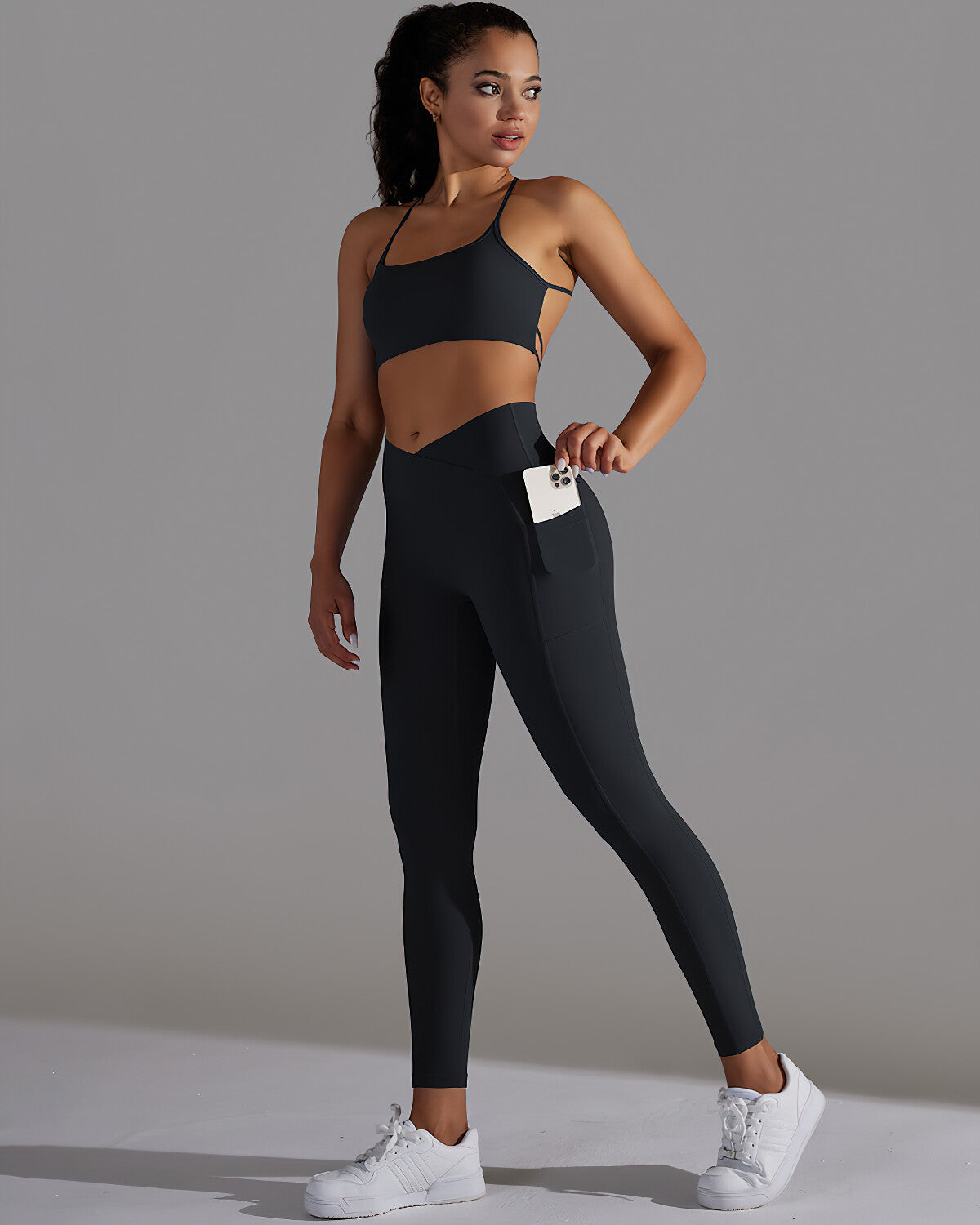 Selene Seamless Pocket Scrunch Leggings - Black