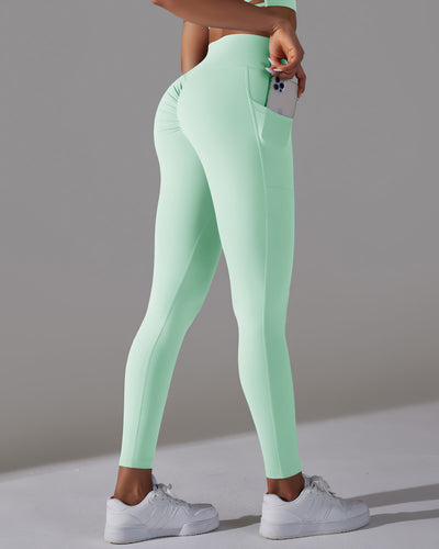 Selene Seamless Pocket Scrunch Leggings - Green