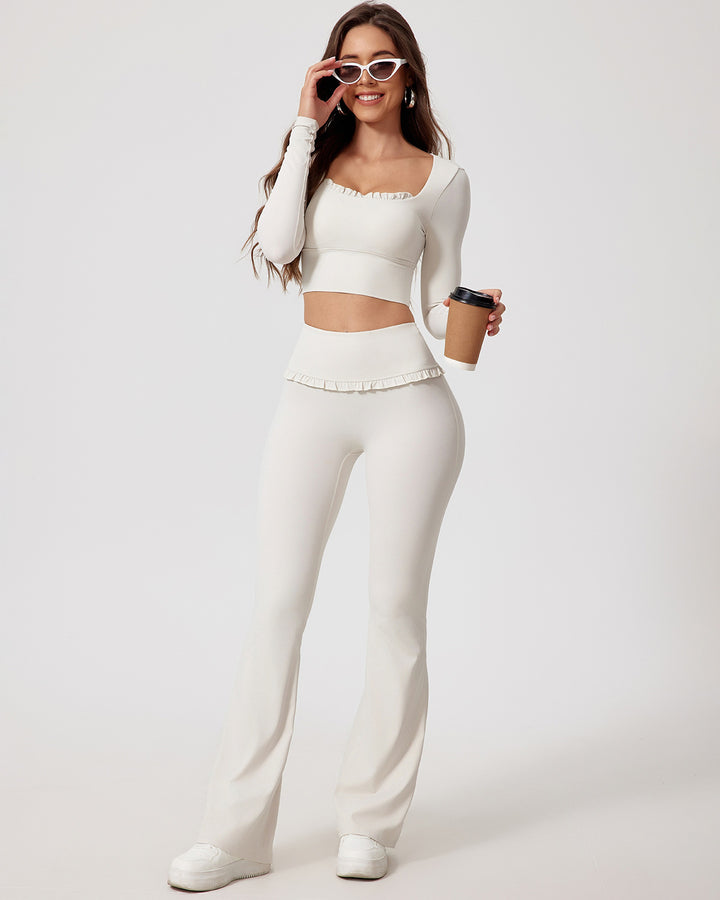 Seraphina Flare Leggings - White
