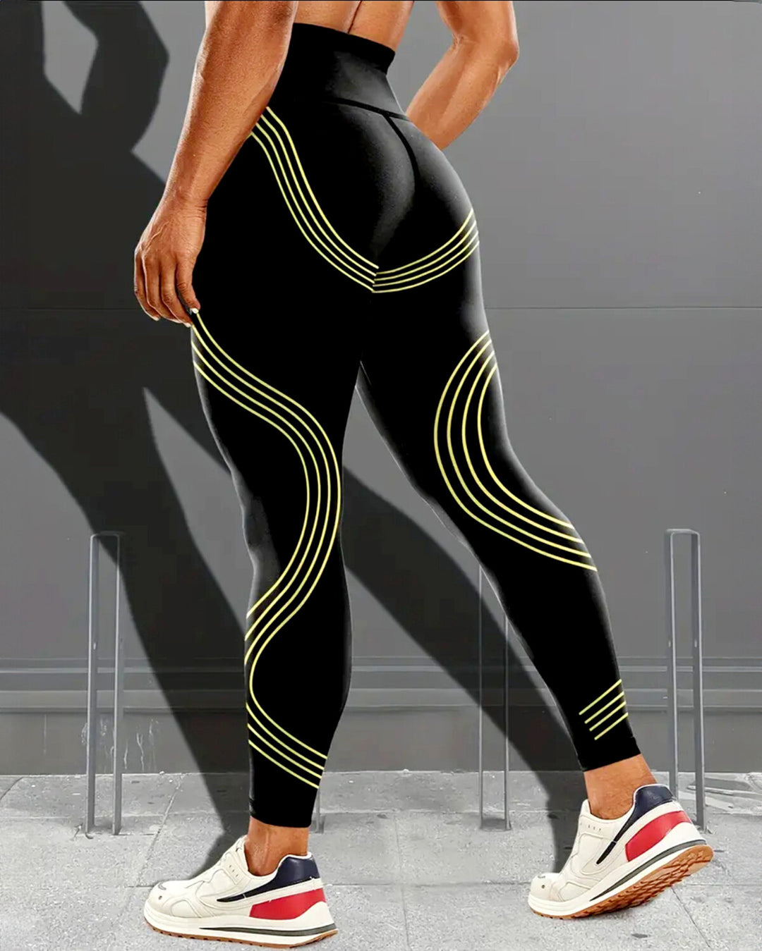 Track Stripe Leggings - Yellow