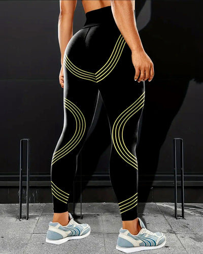 Track Stripe Leggings - Green