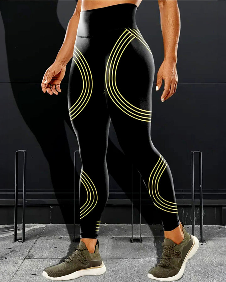 Track Stripe Leggings - Yellow