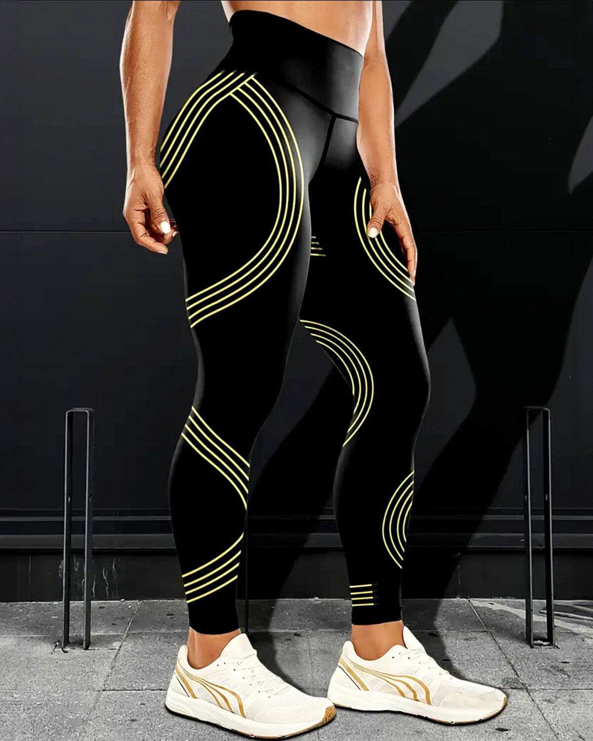 Track Stripe Leggings - Green