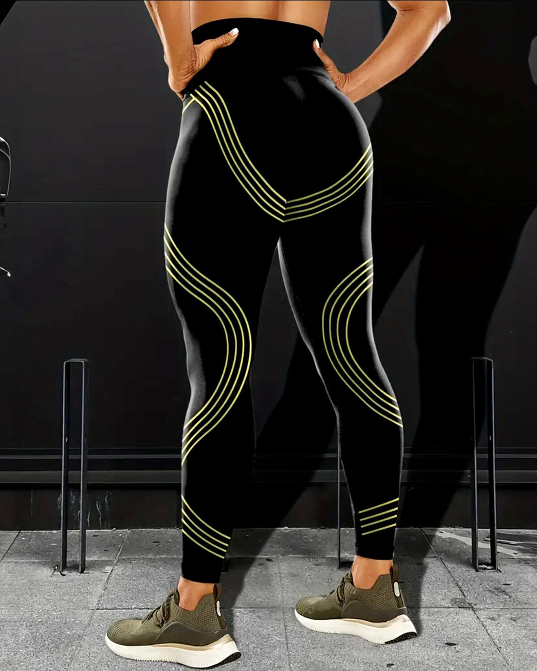 Track Stripe Leggings - Yellow