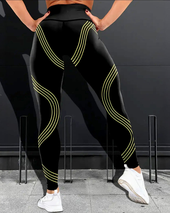 Track Stripe Leggings - Yellow
