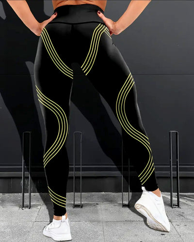 Track Stripe Leggings - Green