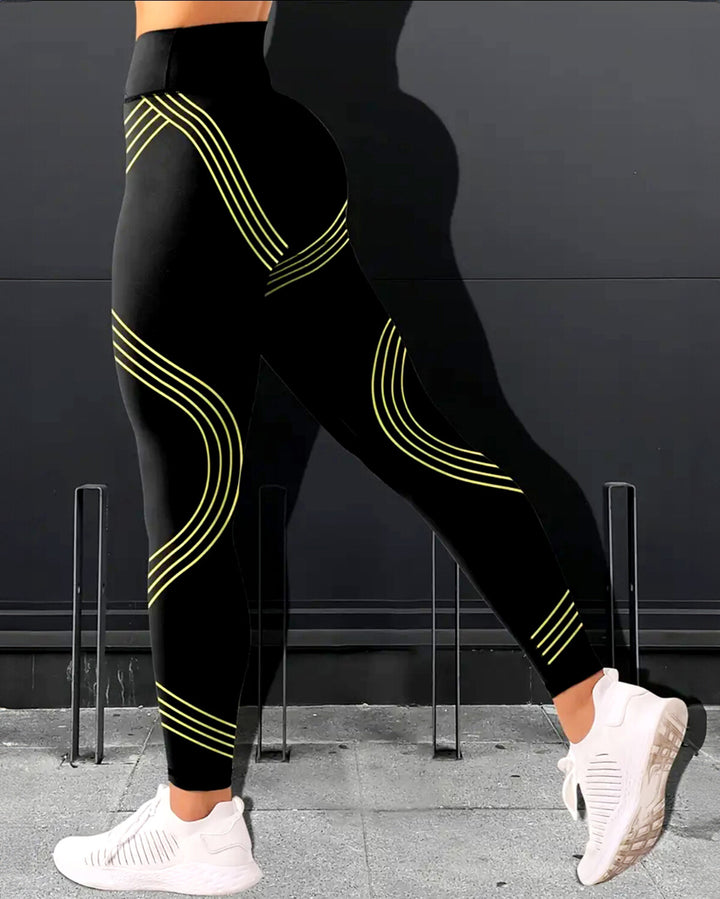 Track Stripe Leggings - Yellow