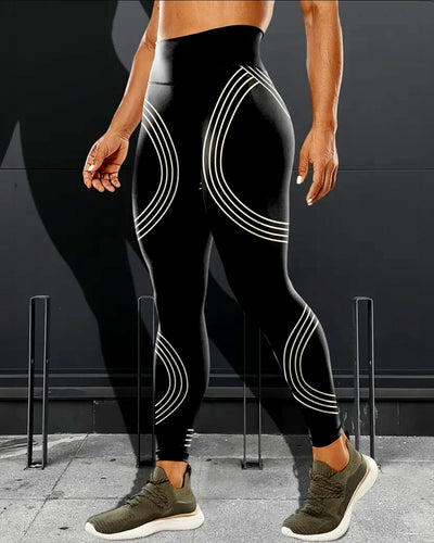 Track Stripe Leggings - White