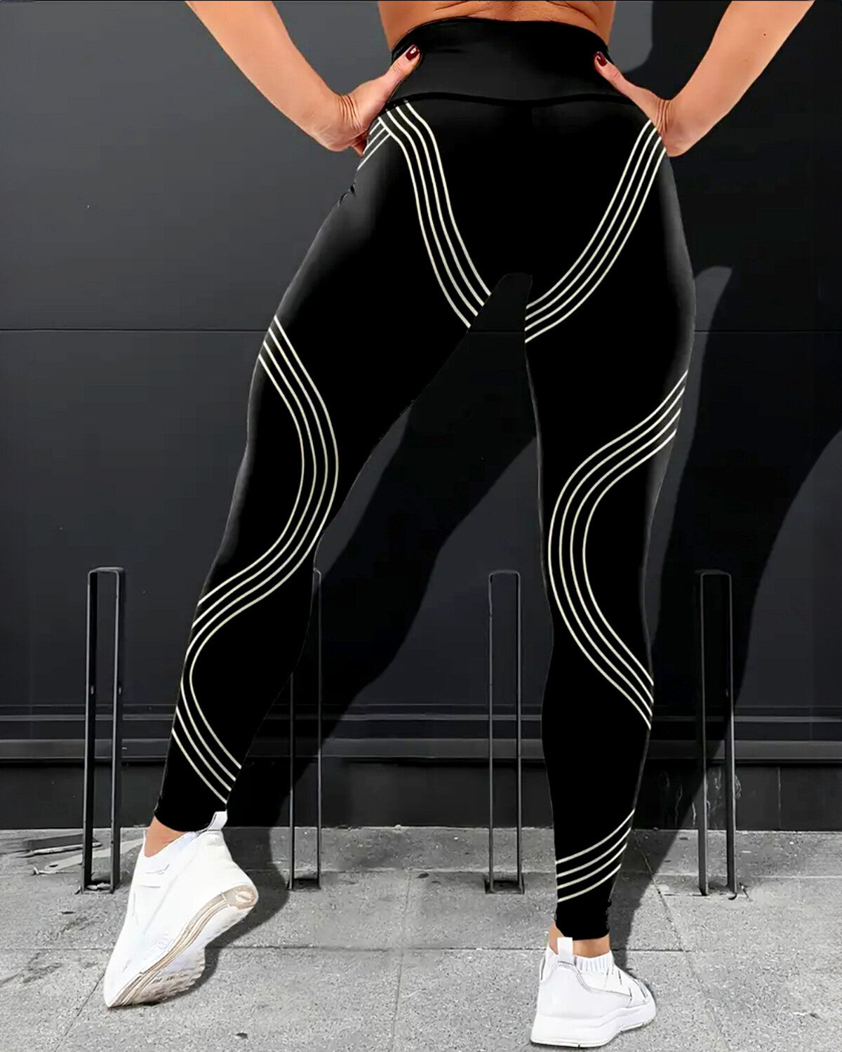 Track Stripe Leggings - White