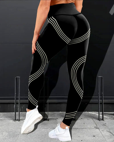 Track Stripe Leggings - White