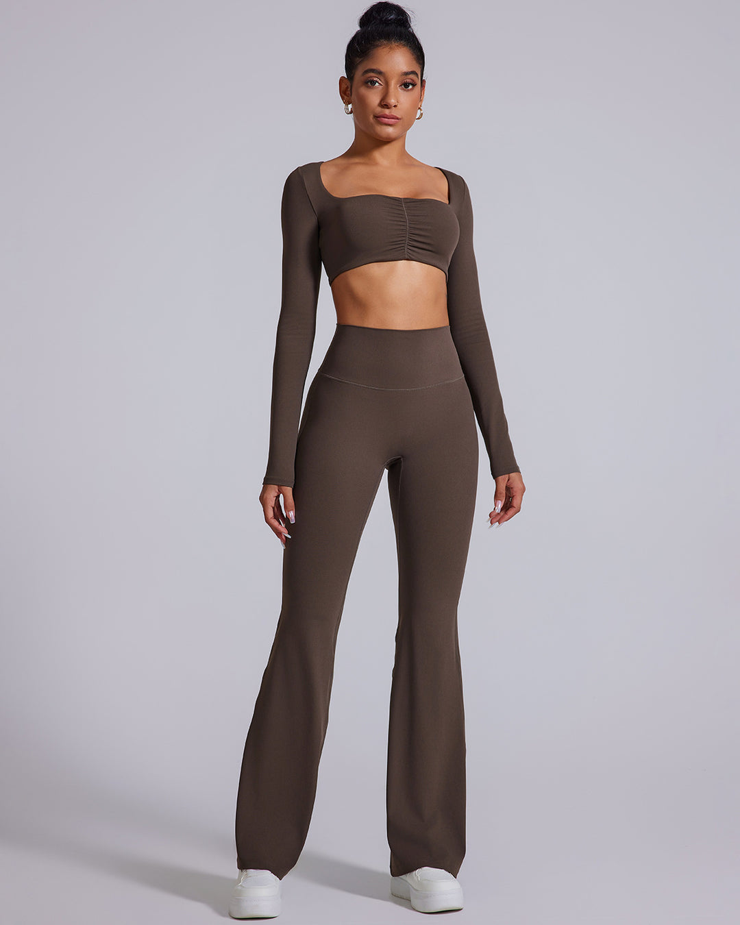 Vespera Flare Leggings - Brown