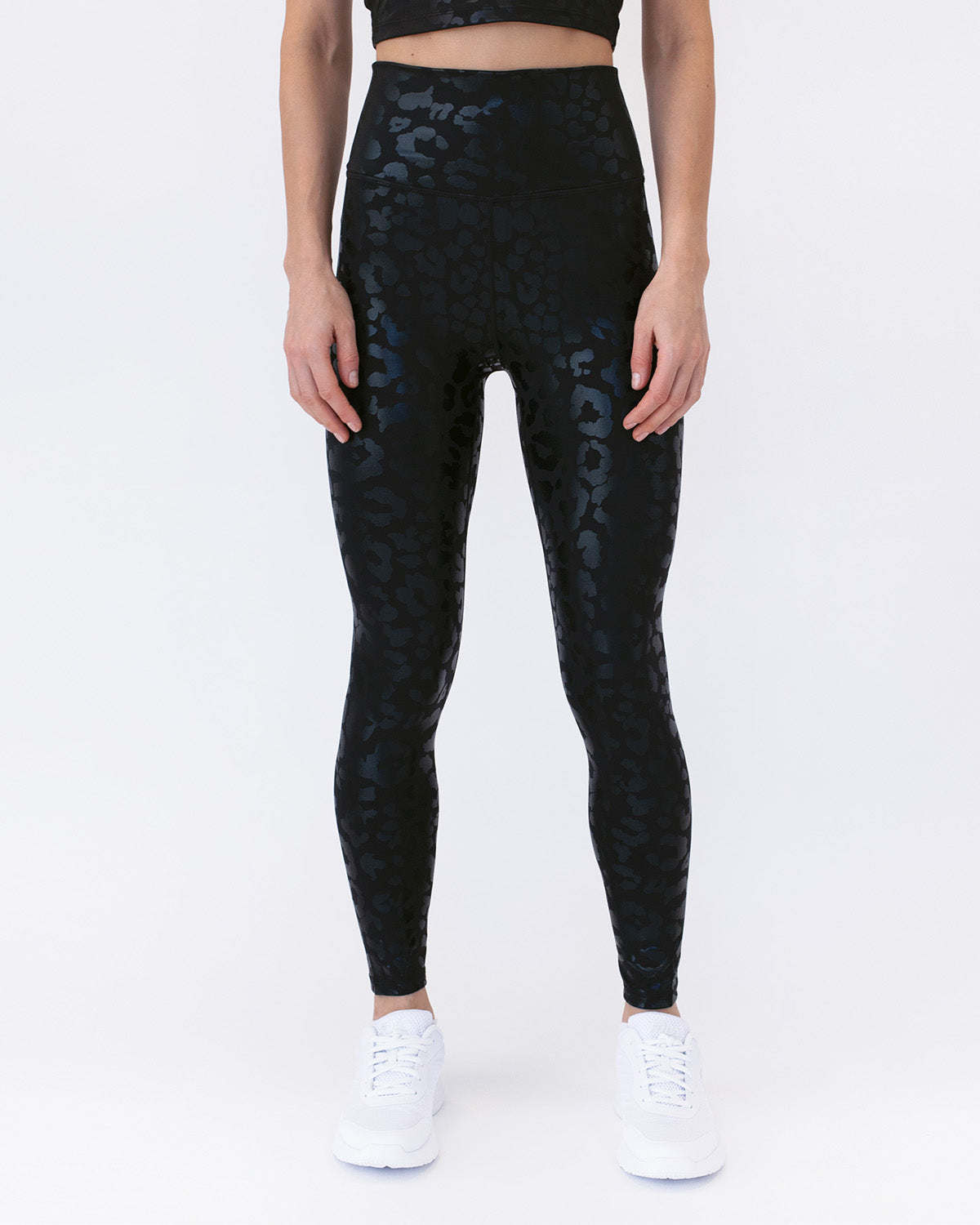 Zyia Black Leopard Print High Waisted Brilliant Cropped Leggings 8 10 - $22  - From OC