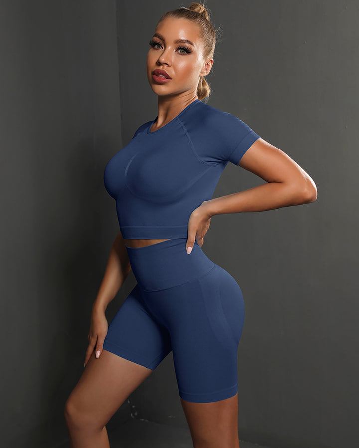 Ella Crop Top - Navy Blue