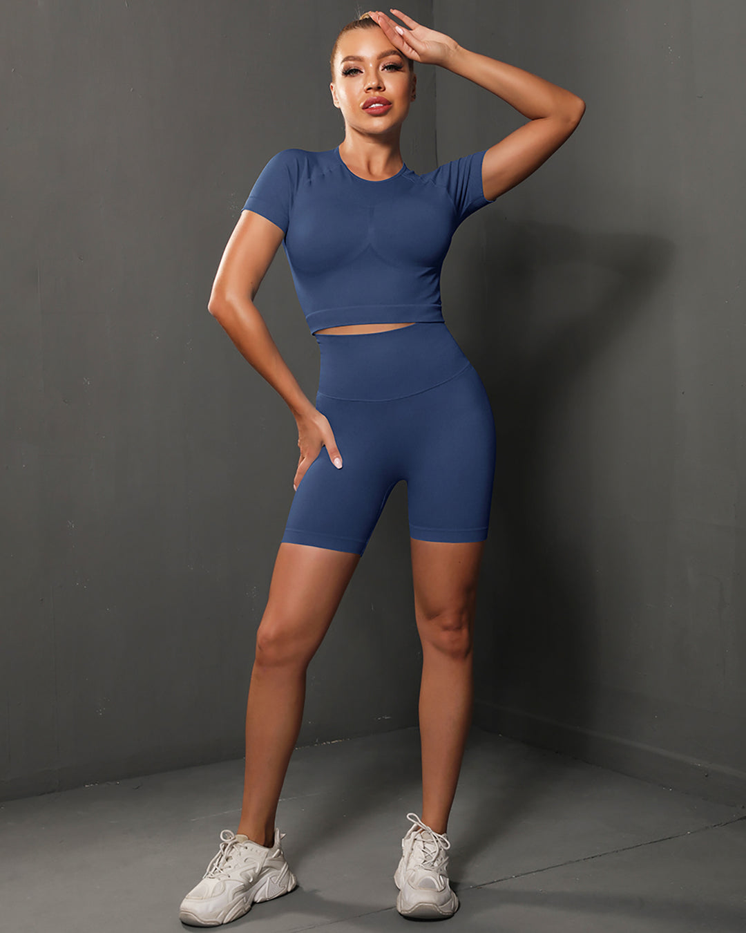 Ella Crop Top - Navy Blue